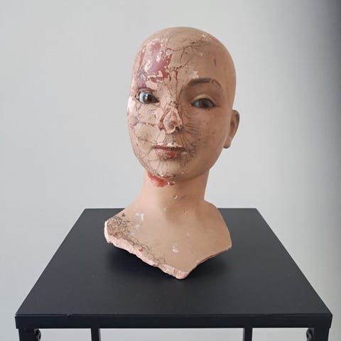 Mannequin - Vintage Female Mannequin Head from an Italian Hat Shop