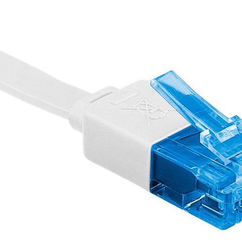 CAT 6a U/UTP fladt netværkskabel – Hvid | 15 meter | DBA