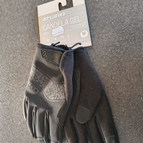 Cykelhandsker med halv finger i rød, hvid og sort | DBA