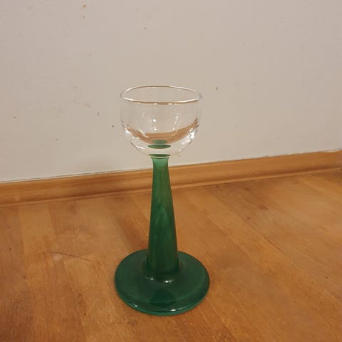 Holmegaard glas med grøn stilk | DBA