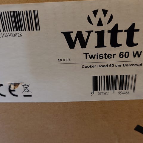 Witt Twister 60B sort - indbygnings emhætte med kulfilter | DBA
