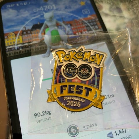 Sjælden Pokémon GO Fest 2026 København VIP Pin (Frimærke-udgave) | DBA