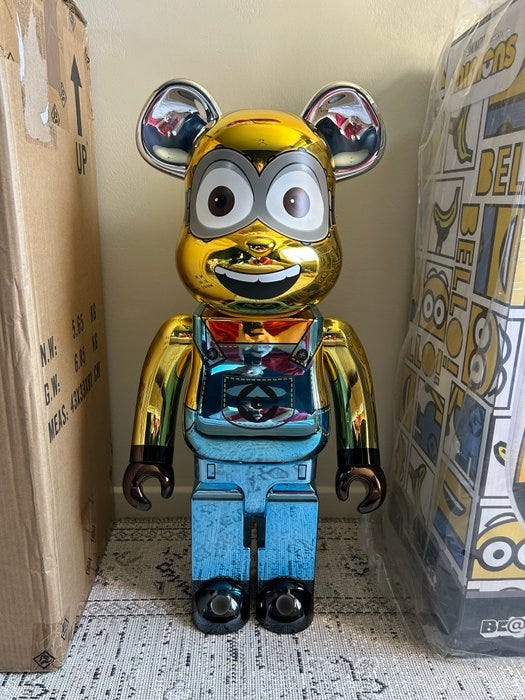 MEDICOM TOY - BE@RBRICK DAVE CHROME Ver. 1000％ × 1 Be@rbrick Dave (Chrome Version) 1000% Collectible Figure by