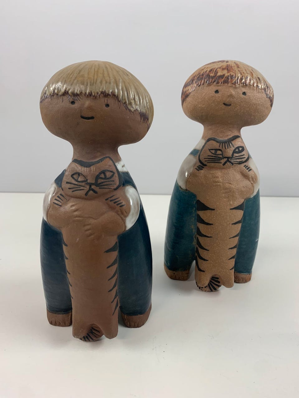 Lisa Larson リサラーソン Pelle Lisa Larson for Gustavsberg Pelle Child with Cat Figural