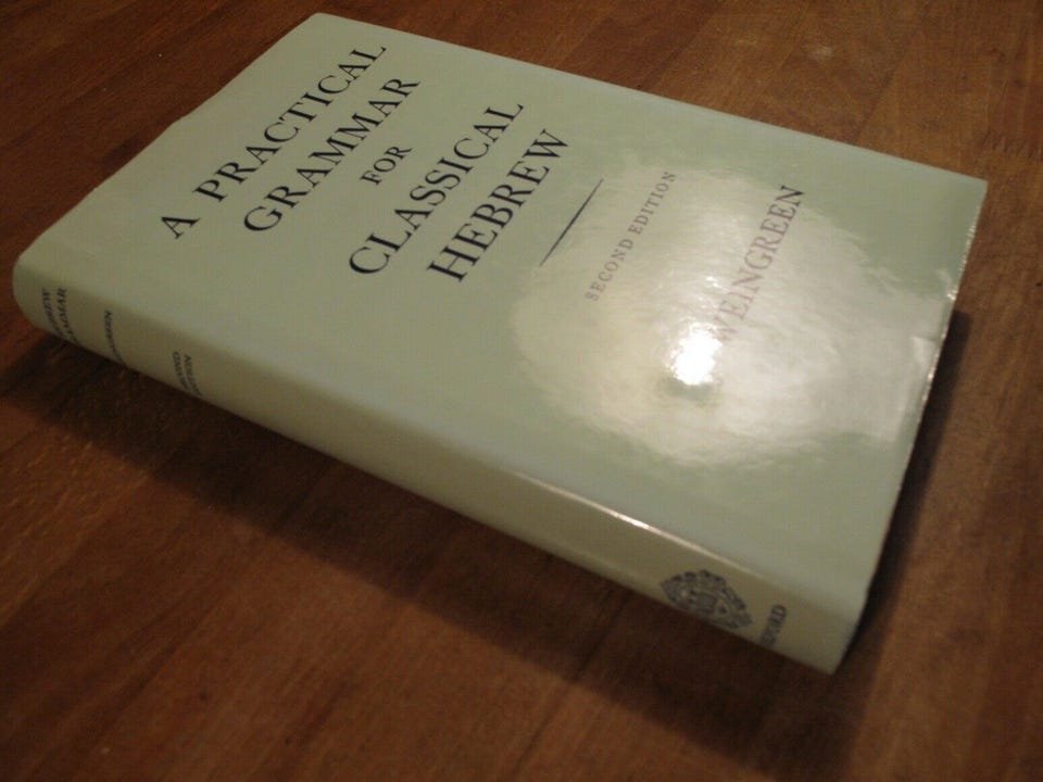 A Practical Grammar for Classical Hebrew, J. Weingreen, emne