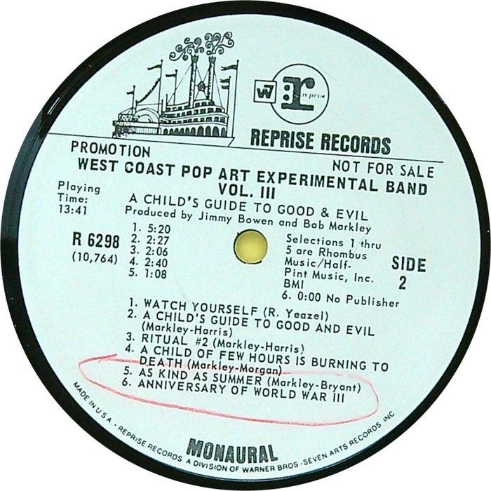 West Coast Pop Art Experimental Band - Vol. III A Child's