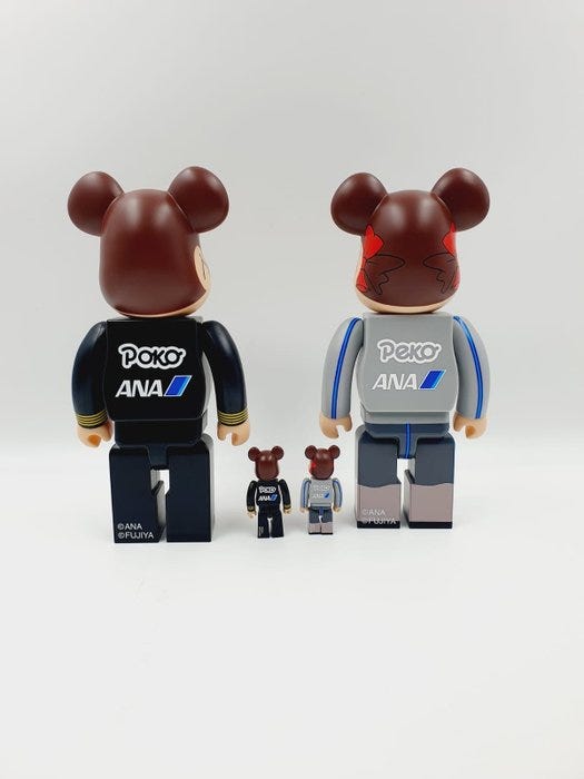 その他 Bearbrick for ANA CAPTAIN Poko-chan BE@RBRICK ANA x Peko-chan 100% & 400% (2-Pack) Original