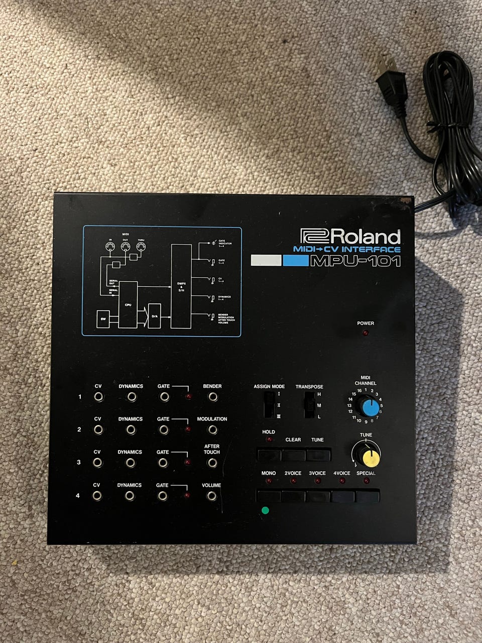通電OK！ROLAND MPU-101 MIDI-CV INTERFACE Roland MPU-101 Midi to CV Interface Vintage Analog Modular