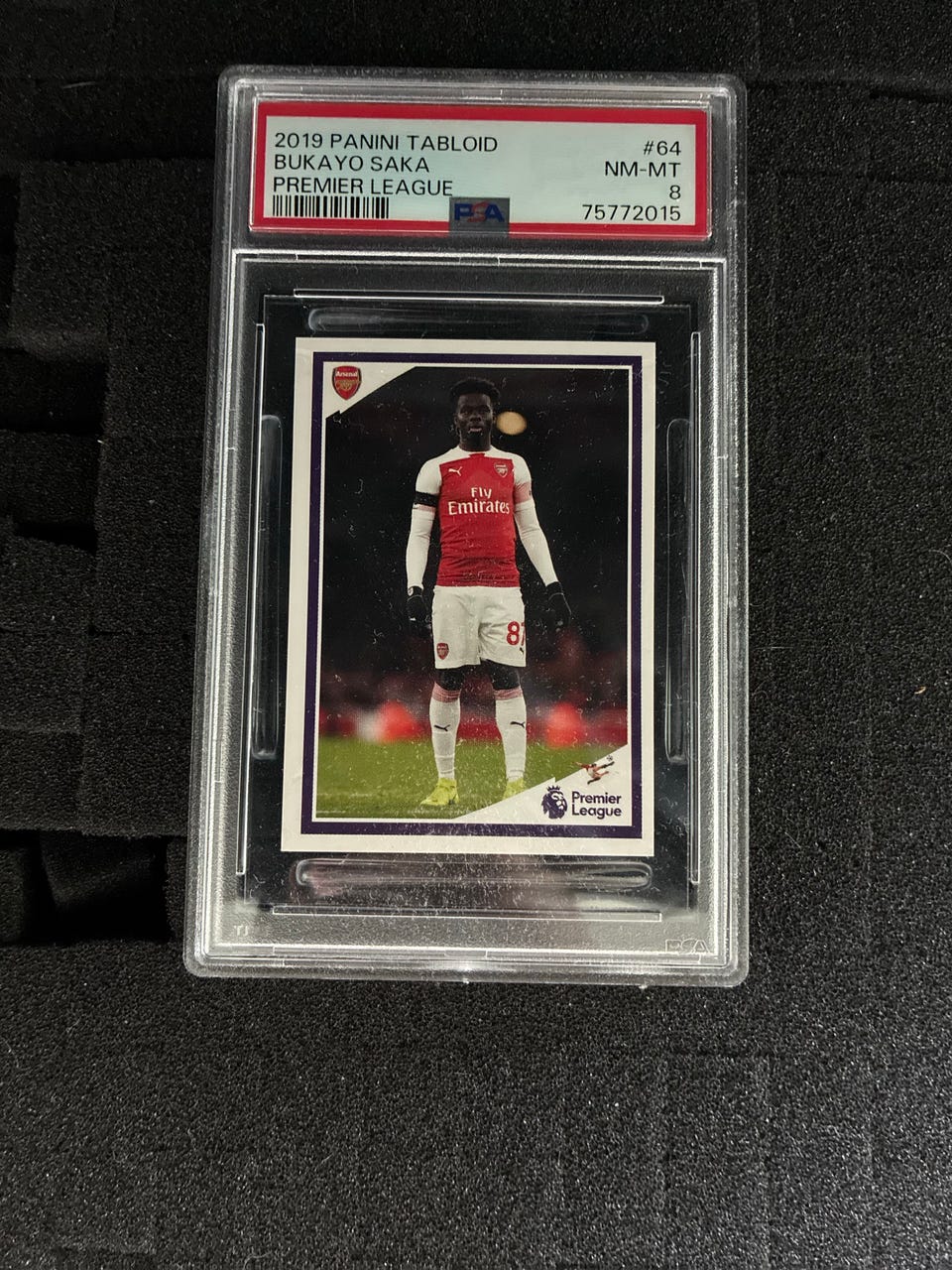 2019 Panini Tabloid Rookie Bukayo Saka #64 Premier League kort PSA