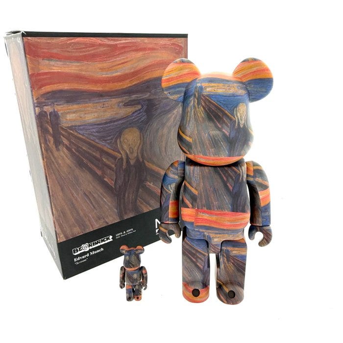 Medicom Toy BE@RBRICK Edvard Munch Scream 100％＆400%From Japan