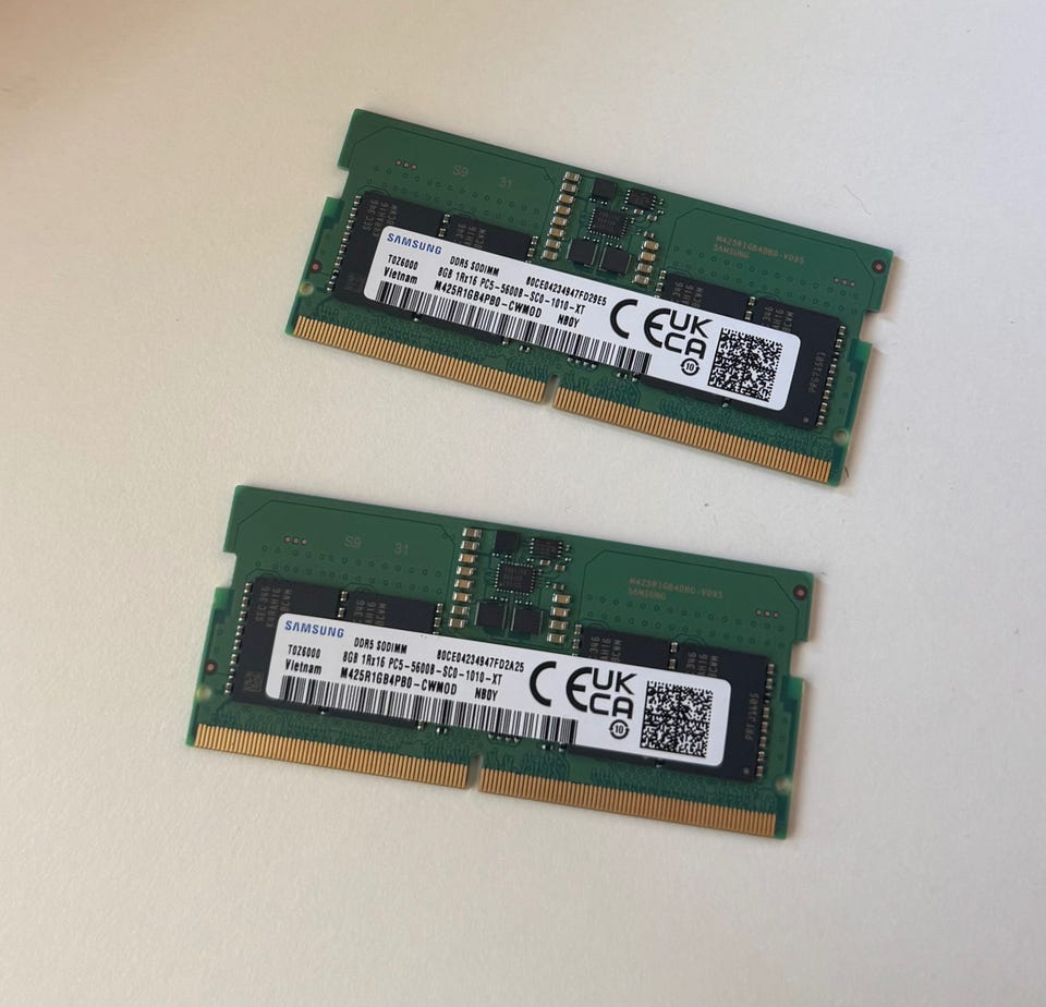 16GB (8x2) Samsung RAM DDR5 SODIMM | DBA