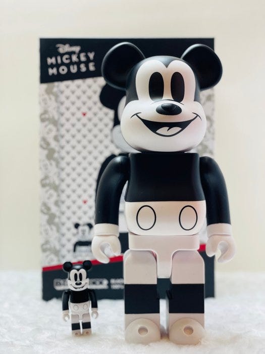 Medicom Toy - BE@RBRICK 400% & 100% Disney Mickey Mouse (Black