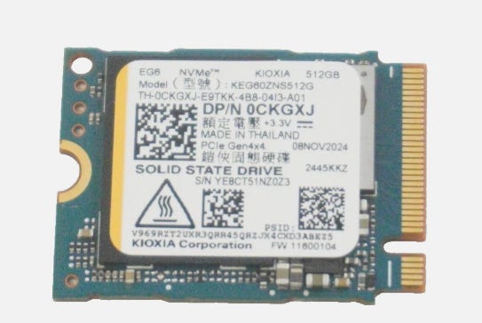KEG60ZNS512G Kioxia EG6 512GB NVMe PCIe Gen4x4 M.2 2230 SSD Drive