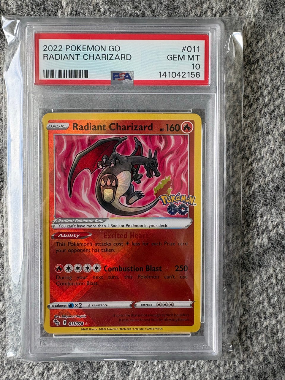 radiant charizard pokemon go card value (011/078) [Pokmon GO]  Galaxy Games LLC Having been authenticated and graded 3D Shadowbox Pokemon Card Radiant