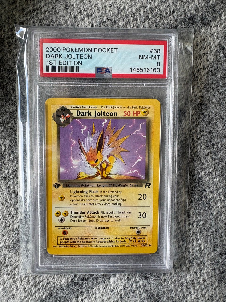 dark jolteon pokemon card value TCG - 2000 Team Rocket Booster Pack [Base] - Unlimited #38, Card Games clear acrylic holder that perfectly accentuates the stunning visual design and character artwork Dark Jolteon Extended Art Print