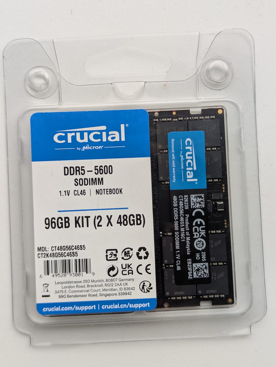Crucial DDR5 5600 SODIMM 96GB (2x 48GB) | DBA