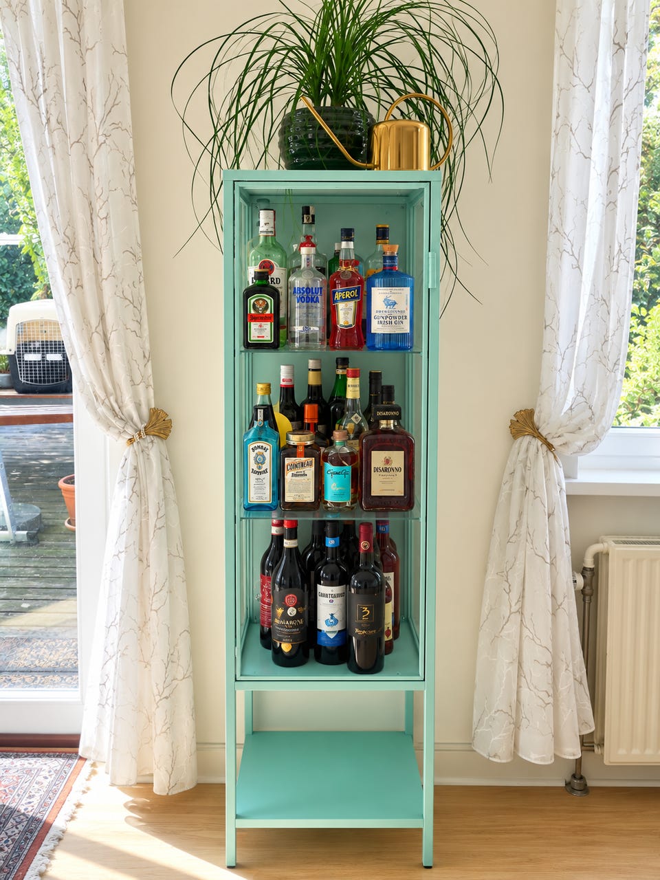IKEA RUDSTA Glass Cabinet – Discontinued Turquoise/Mint | DBA