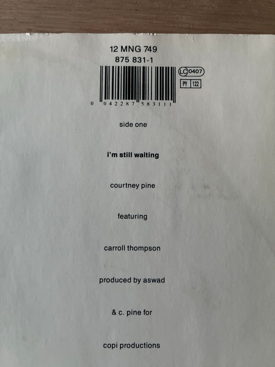 Courtney Pine – I'm Still Waiting 12