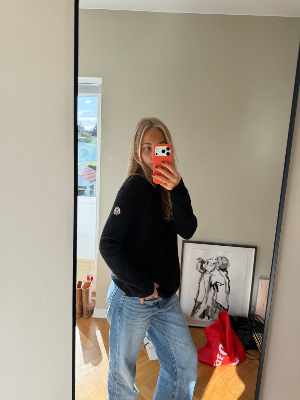 Moncler, Moncler sweater M sort dame kashmir