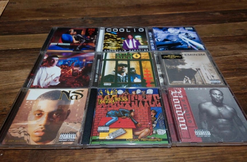 9 CD'er – Rap, Hip Hop & R&B – Eminem, Nas, Snoop Dogg, D'Angelo