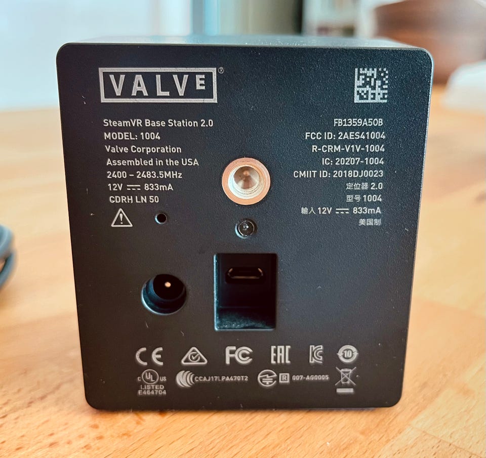 SteamVR Base Station 2.0 (lighthouse) with power supply | DBA
