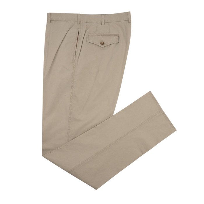 Burberry London, BURBERRY LONDON - 58 IT - Beige Trouser Pant Cotton Regular Fit - Bukser - Nyt m