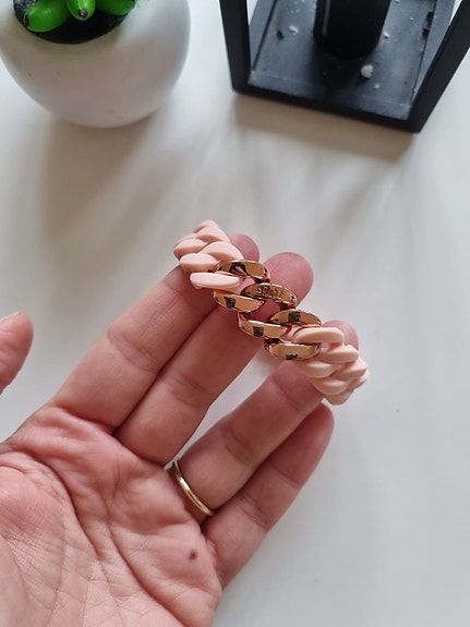 Armbånd, forgyldt, The Rubz original rosa forgyldt