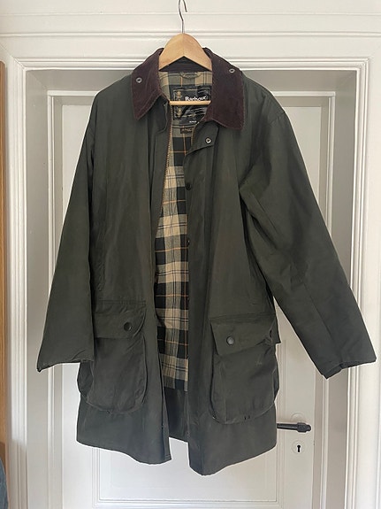 Elveden Navy Barbour Chaffinch Waxed Cotton Jacket Oilskinsjakker