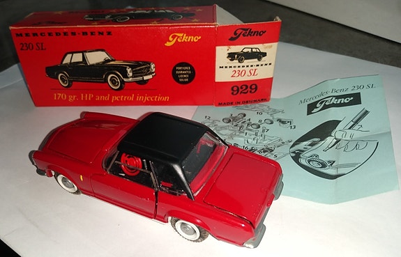 Modelbil, Tekno # 929 Mercedes Benz 230 SL - Rød/Sort | DBA