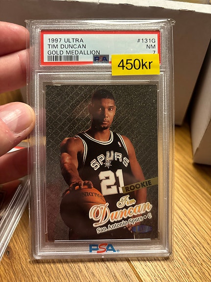 Fleer Ultra 1997 Tim Duncan basketballkort Gold Medallion rookie | DBA