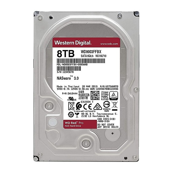 WD Red Pro 8TB NAS HDD – WD8003FFBX – kun 1.939 timer – SMART 100