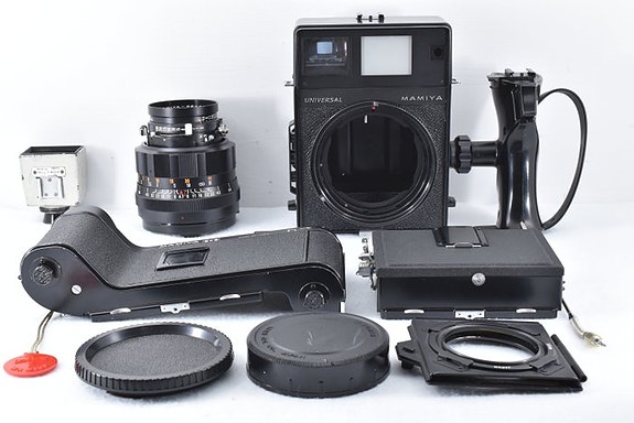 Mamiya Universal Press + Mamiya-Sekor P 4.7/127mm + Handle +