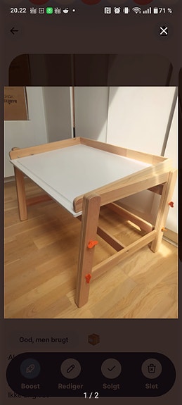 Flexa børnebord i træ med hvid bordplade