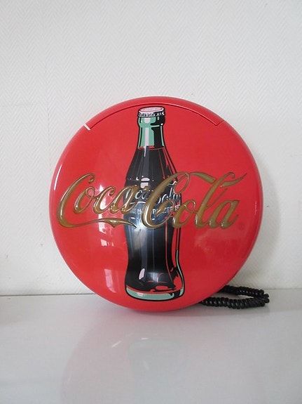 vintage - Analog telefon - Plast - Coca-Cola telefon