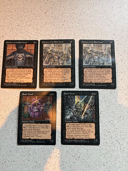 Magic Gathering kort – Basal Thrull & Initiates of the Ebon Hand Fallen Empires