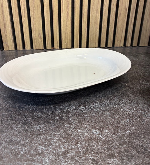 Hvidt serveringsfad porcelænsfad kagefad Ca 25 x 12