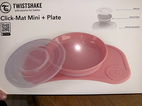 Twistshake ny uåbnet tallerken og plade lyserød