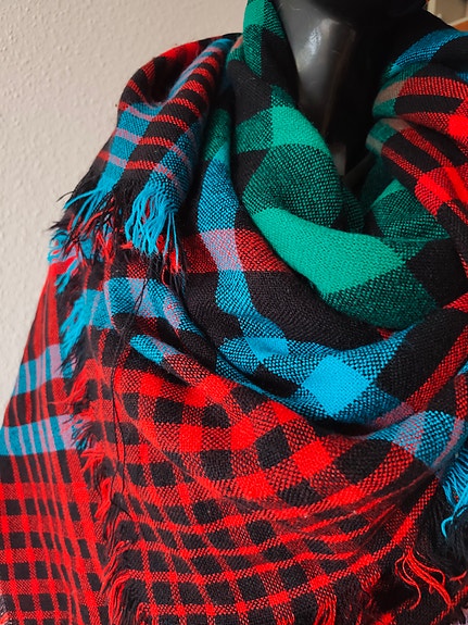 Ternet tørklæde sjal one size multifarvet
