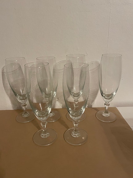 Champagne glas - firkantet stilk