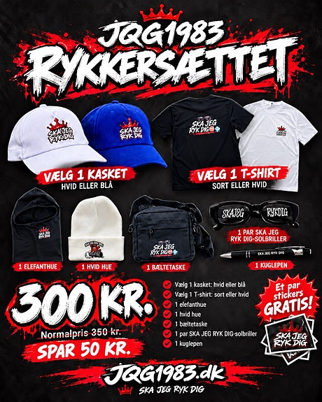 Rykker-sæt – kasket, T-shirt og merch