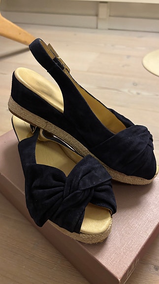 Billi Bi ruskind sandaler str 37 blå espadrille