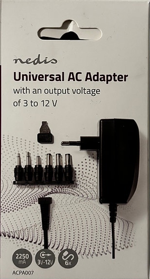 Nedis Universal Strømforsyning / AC Adapter 3V-12V (2250 mA) i æske