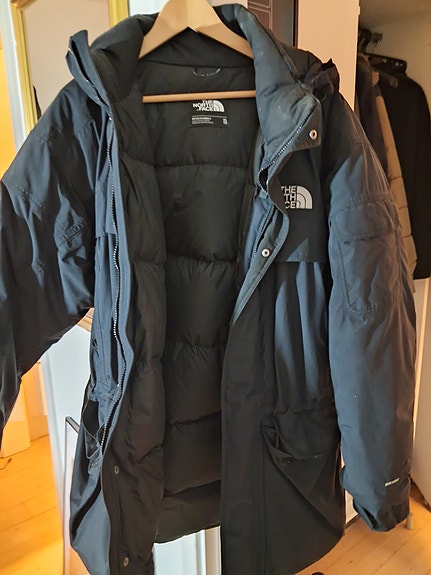 The North Face dun vinterjakke XL sort herre