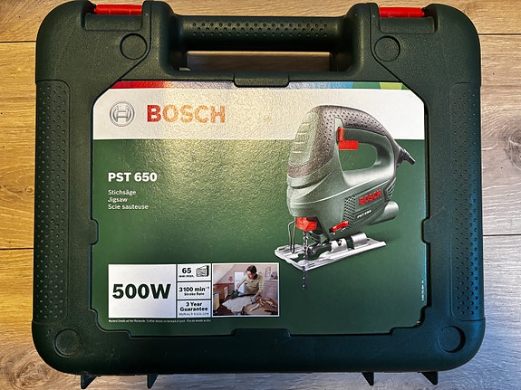 Bosch PST 650 Stiksav (500W) i original kuffert – Næsten som ny
