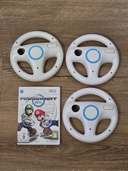 Mario kart med 3 rat til nintendo wii