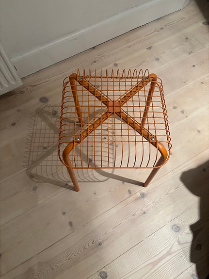 Vintage IKEA VÄSTERÖN SKAMMEL ORANGE
