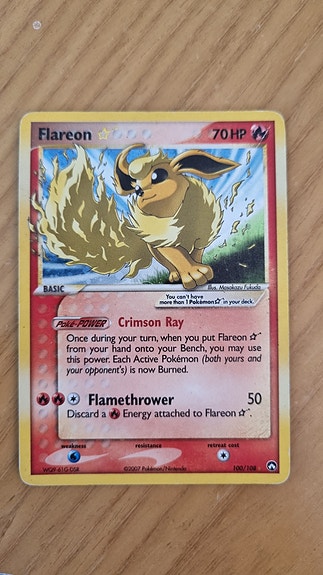 Flareon Gold Star holo Pokemon kort