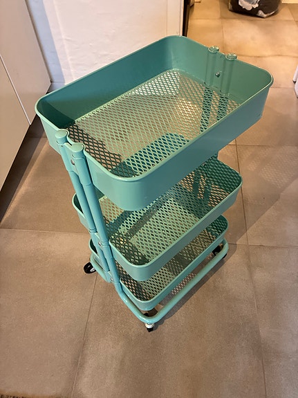 IKEA rullevogn med 3 hylder turkis