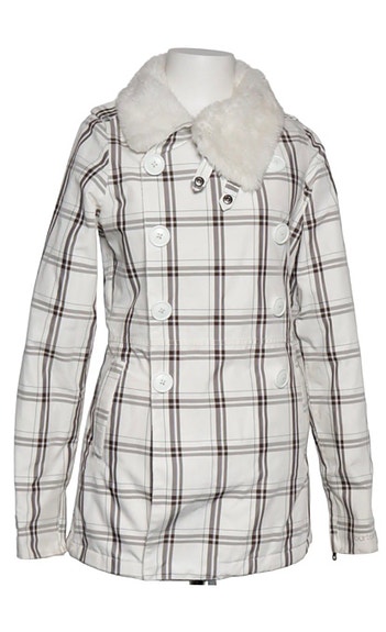 Burton White Collection jakke str 34 hvid ternet damer