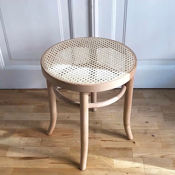 Thonet taburet skammel stol fransk flet vintage retro